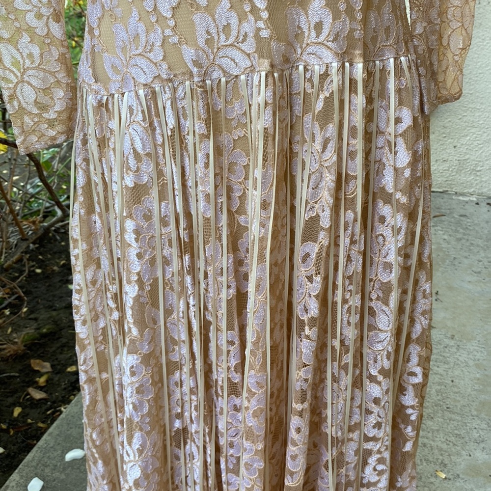 FINAL FRENCH ROSE VINTAGE LACE DRESS - Picture 8 of 15